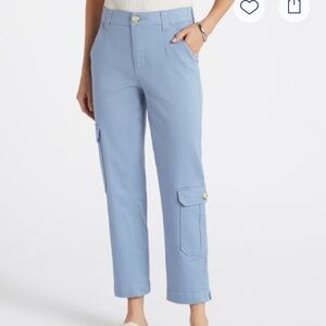 Democracy Light Blue Cargo Crop Pants